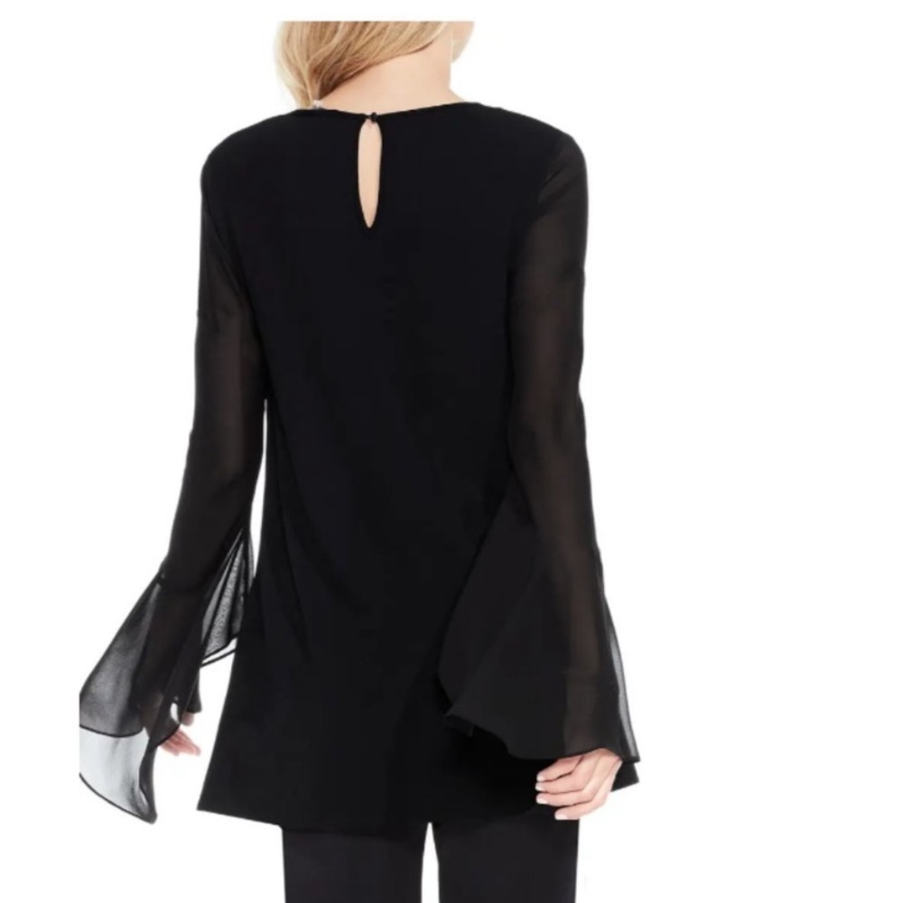 Vince Camuto High-Low Top Sheer Bell Sleeves Size Large